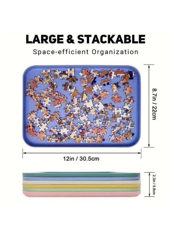 Mixed Colors 6 Pack Puzzle Sorting Trays For 2000 1000 500 Pieces Large Storage Puzzle Aid - Image 3